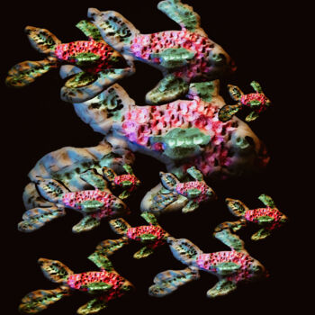 Digitale Kunst getiteld "Vissen klei" door Elizabeth Zijlstra, Origineel Kunstwerk, Klei