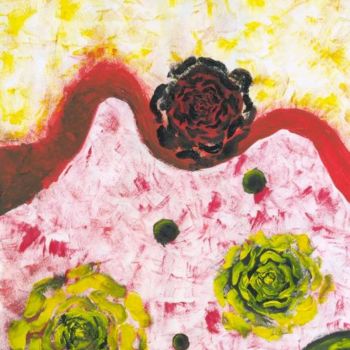 Schilderij getiteld "rosas amarillas" door Elizabeth López Avilés, Origineel Kunstwerk