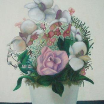 Malerei mit dem Titel "Flores" von Elizabeth López Avilés, Original-Kunstwerk
