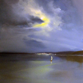 Schilderij getiteld "The Blue Hour" door Elizabeth Williams, Origineel Kunstwerk, Olie