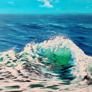 Painting titled "FULL GLORY" by Elizabeth Williams, Original Artwork, Oil Mounted on Wood Stretcher frame