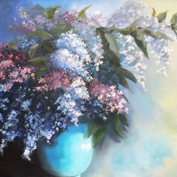 Malerei mit dem Titel "Lilacs of Andalucia" von Elizabeth Williams, Original-Kunstwerk, Öl