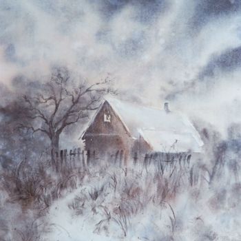 Картина под названием "К дому" - Elizaveta Zaytseva, Подлинное произведение искусства, Акварель