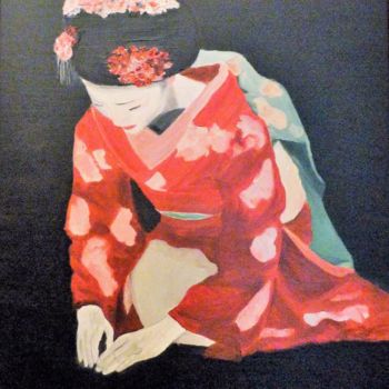 Malarstwo zatytułowany „gheisha.jpg” autorstwa Eliza Matica, Oryginalna praca, Olej