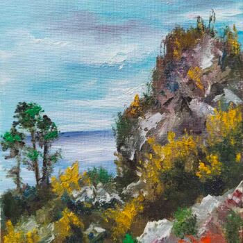 Peinture intitulée "Paysage de Montagne…" par Elizaveta Pastushchak, Œuvre d'art originale, Huile