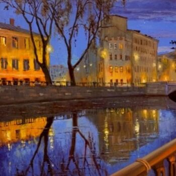 Pintura intitulada "Cozy evening in the…" por Elizaveta Pugacheva, Obras de arte originais, Óleo Montado em Armação em madei…