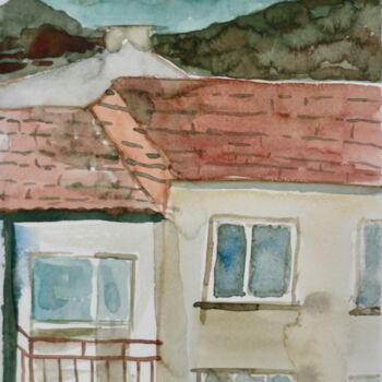 Pintura titulada "Window view" por Elizaveta Selezneva, Obra de arte original, Acuarela