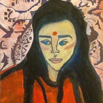 Картина под названием "“Indian girl”" - Elizaveta Suhorukova, Подлинное произведение искусства, Масло