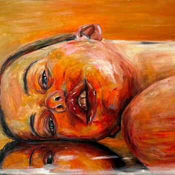 Painting titled "Exhausted" by Elizaveta Timofeeva, Original Artwork, Oil