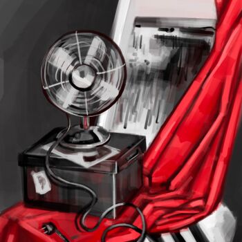 Arts numériques intitulée "Вентилятор и красна…" par Elizaveta Timoshina, Œuvre d'art originale, Peinture numérique