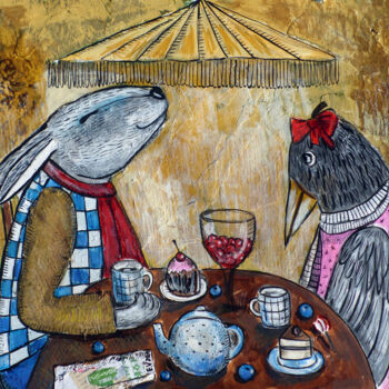 绘画 标题为“Tea Lowers” 由Elizaveta Vlasova, 原创艺术品, 丙烯