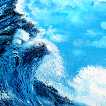 Peinture intitulée "Aquamarine and azur…" par Elizaveta Bogdanova, Œuvre d'art originale, Acrylique
