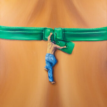 Schilderij getiteld "The climber" door Elize Sokolova, Origineel Kunstwerk, Olie