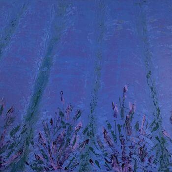 Painting titled "Lavender Field" by Elke Bügler, Original Artwork, Acrylic