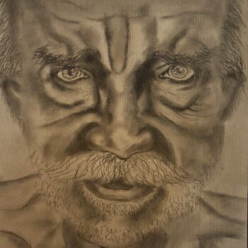 Drawing titled "Old Man" by Elke Matthaeus, Original Artwork, Pencil