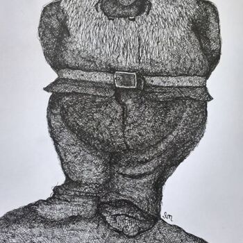 Drawing titled "Little Mushroom Man" by Elke Matthaeus, Original Artwork, Ballpoint pen