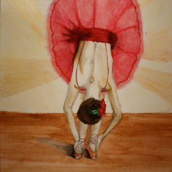 「Ballet Dancer」というタイトルの絵画 Elke Matthaeusによって, オリジナルのアートワーク, アクリル