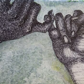 Pintura titulada "Linked" por Elke Matthaeus, Obra de arte original, Tinta