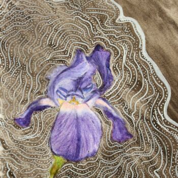 Painting titled "Iris" by Elke Matthaeus, Original Artwork, Watercolor