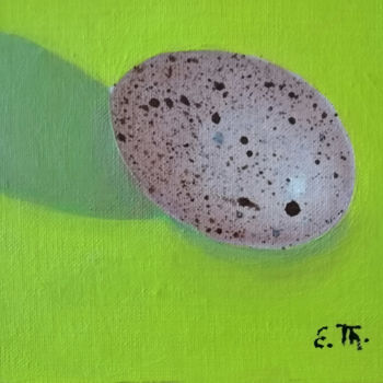 Malarstwo zatytułowany „Œuf/Egg” autorstwa Elke Thiébaut, Oryginalna praca, Akryl Zamontowany na Panel drewniany