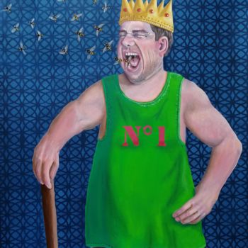 Painting titled "The King" by Elke Thiébaut, Original Artwork, Oil