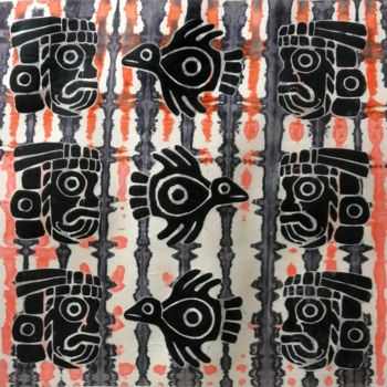 Ζωγραφική με τίτλο "Maya" από Elke Thiébaut, Αυθεντικά έργα τέχνης, Ακρυλικό
