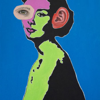 Malerei mit dem Titel "Audrey for ever" von Elke Thiébaut, Original-Kunstwerk, Acryl