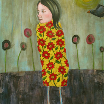 Peinture intitulée "Elle est venue comm…" par Elke Thiébaut, Œuvre d'art originale, Huile