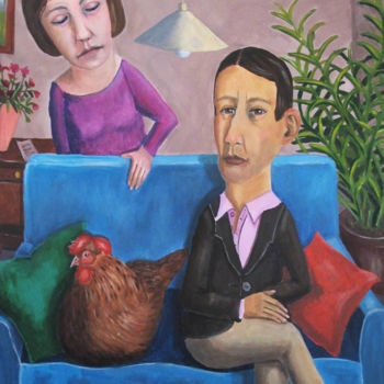 Pintura titulada "Il est encore avec…" por Elke Thiébaut, Obra de arte original, Acrílico
