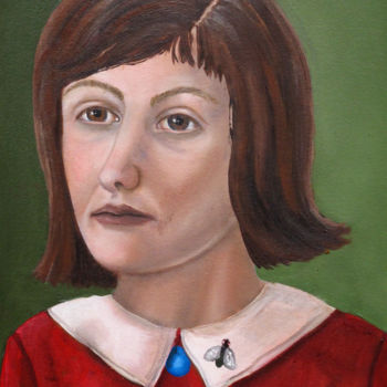Painting titled "La Mouche" by Elke Thiébaut, Original Artwork, Oil