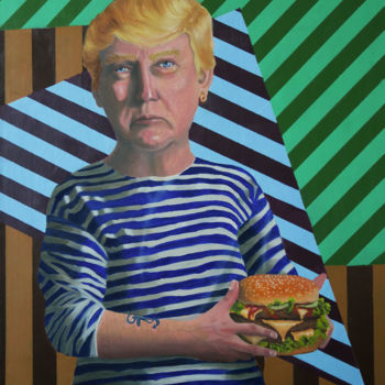 Malerei mit dem Titel "America first" von Elke Thiébaut, Original-Kunstwerk, Acryl