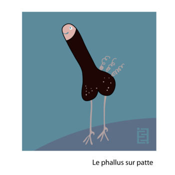 Drawing titled "le-phallus-sur-patt…" by Ella Eros, Original Artwork, Other