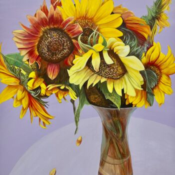 Painting titled "Sunflower Four" by Ella Joosten, Original Artwork, Acrylic