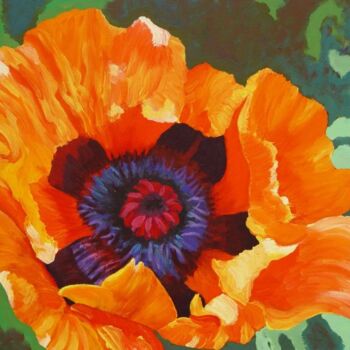 Painting titled "Poppy Four" by Ella Joosten, Original Artwork, Acrylic