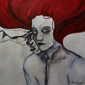 "Lady in Rot" başlıklı Tablo Ella Kleedorfer-Egger tarafından, Orijinal sanat, Akrilik