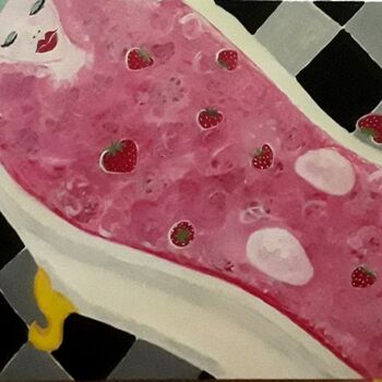 Pintura intitulada "Strawberry bath" por Ella Manhattan, Obras de arte originais, Acrílico