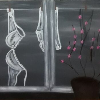 Painting titled "Woman's loneliness" by Ella Manhattan, Original Artwork, Acrylic