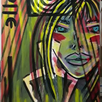 Malerei mit dem Titel "Linda in studio" von Ella Manhattan, Original-Kunstwerk, Acryl