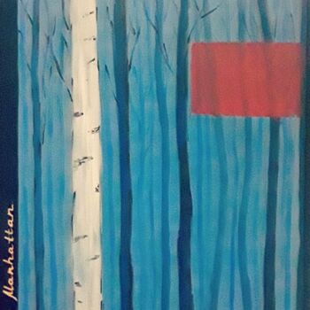 "Blue foggy forest" başlıklı Tablo Ella Manhattan tarafından, Orijinal sanat, Akrilik
