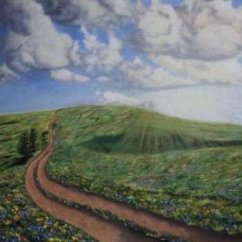 Painting titled "Road" by Ella Nesterik, Original Artwork, Oil
