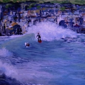 Painting titled "Love To Surf" by Ellen Keane, Original Artwork, Acrylic