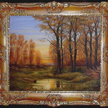Malerei mit dem Titel "Waldlandschaft" von Ellen Gläsmann, Original-Kunstwerk, Öl