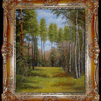 Pintura titulada "Waldlandschaft" por Ellen Gläsmann, Obra de arte original, Oleo