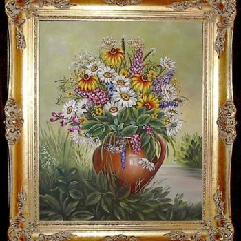 Malerei mit dem Titel "Feldblumen" von Ellen Gläsmann, Original-Kunstwerk, Öl