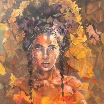 Pittura intitolato "Colourful portrait…" da Ellen Siliakus - Instagram Ellensiliakus, Opera d'arte originale, Acrilico