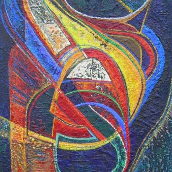 Malerei mit dem Titel "dynamics in colour" von Ellen Van Randeraat, Original-Kunstwerk, Acryl