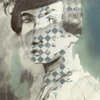 "Caméléon "Faces I"" başlıklı Tablo Elli La Kriz tarafından, Orijinal sanat, Kalem