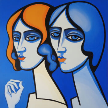 Painting titled "Sisters" by Elli Popa, Original Artwork, Acrylic