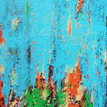Картина под названием "Blue Lagoon" - Elli Popa, Подлинное произведение искусства, Акрил Установлен на картон
