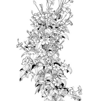 Рисунок под названием "Bloom" - Ellie Tea, Подлинное произведение искусства, Чернила